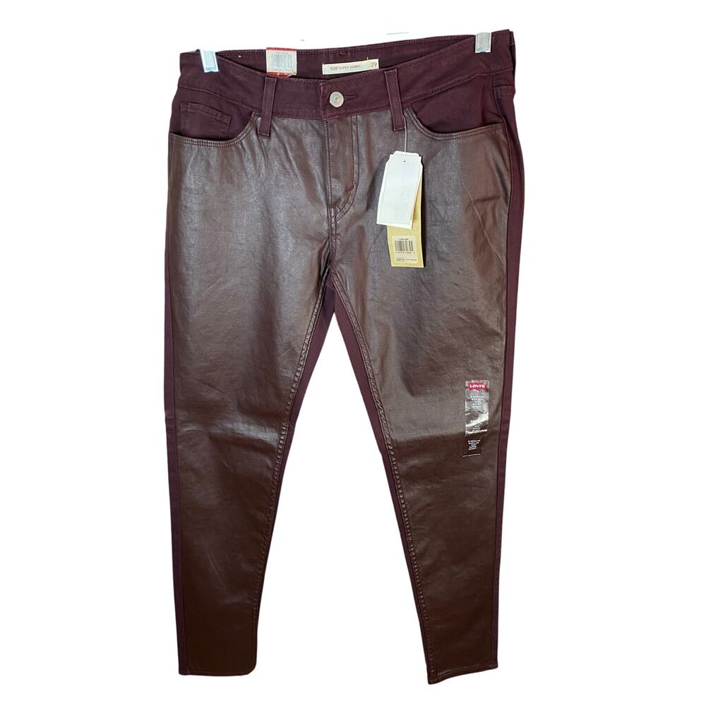 NEW NWT - Levis 535 Super Skinny Burgundy W29 L30 / 8 Medium